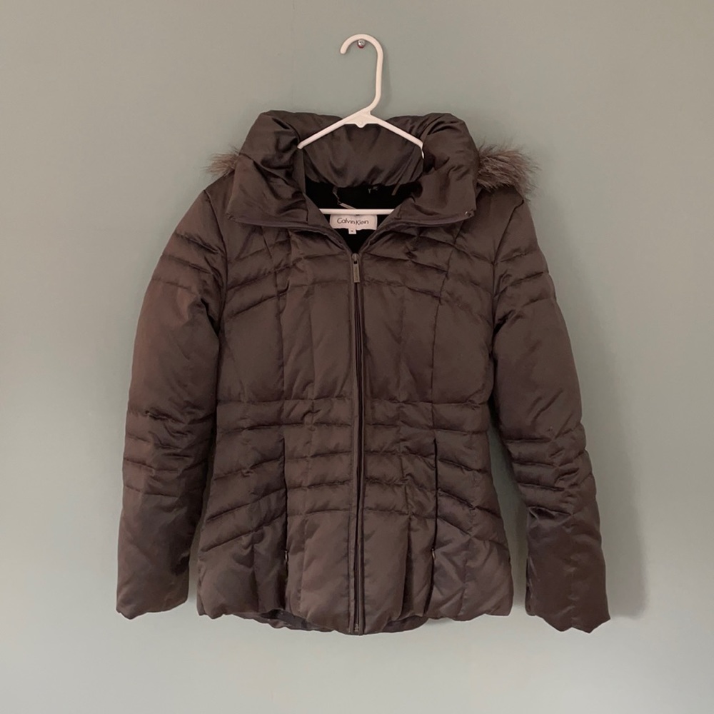 Charcoal Calvin Klein winter coat